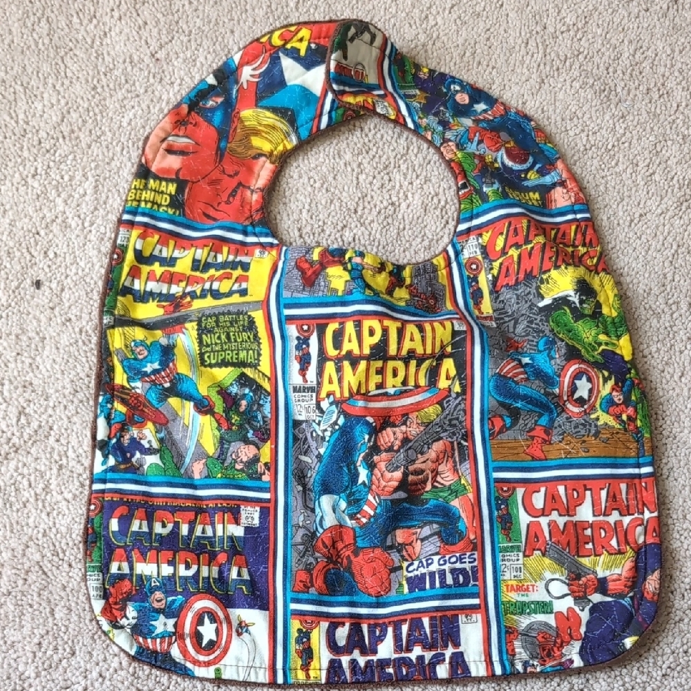 Captain America Comic Print Bib